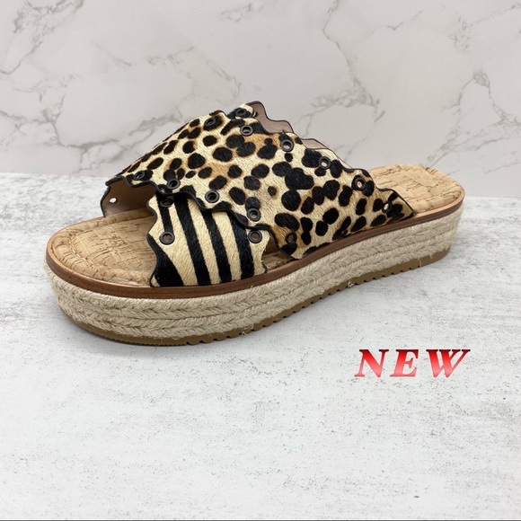 ANTONIO MELANI Shoes - NEW-Antonio Melani-Cheetah Calf Hair Upper Espadrille Platform Sandals 7.5